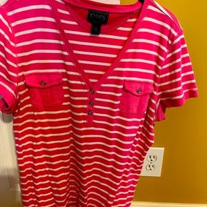 Women’s pink striped top size Large brand Chaps